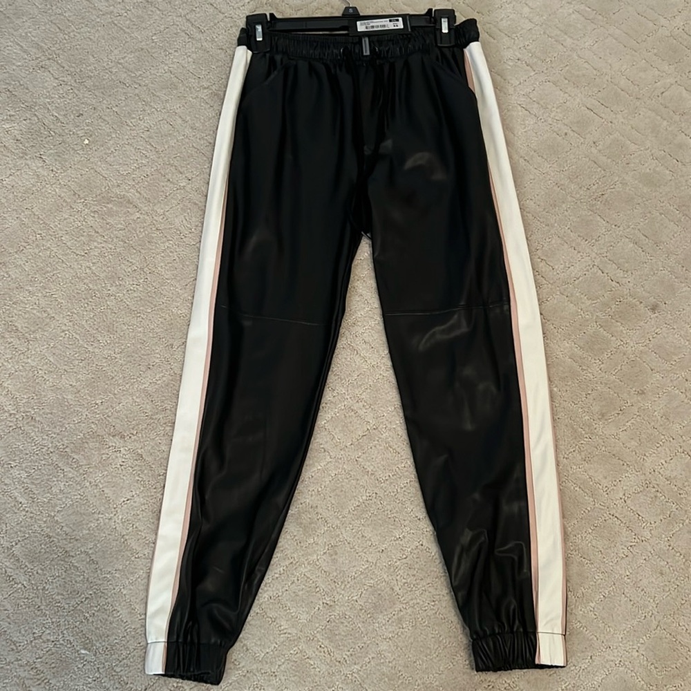 David Lerner Leather Joggers